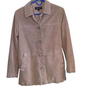 y2k Monterrey Bay dusty pink button down suede leather jacket